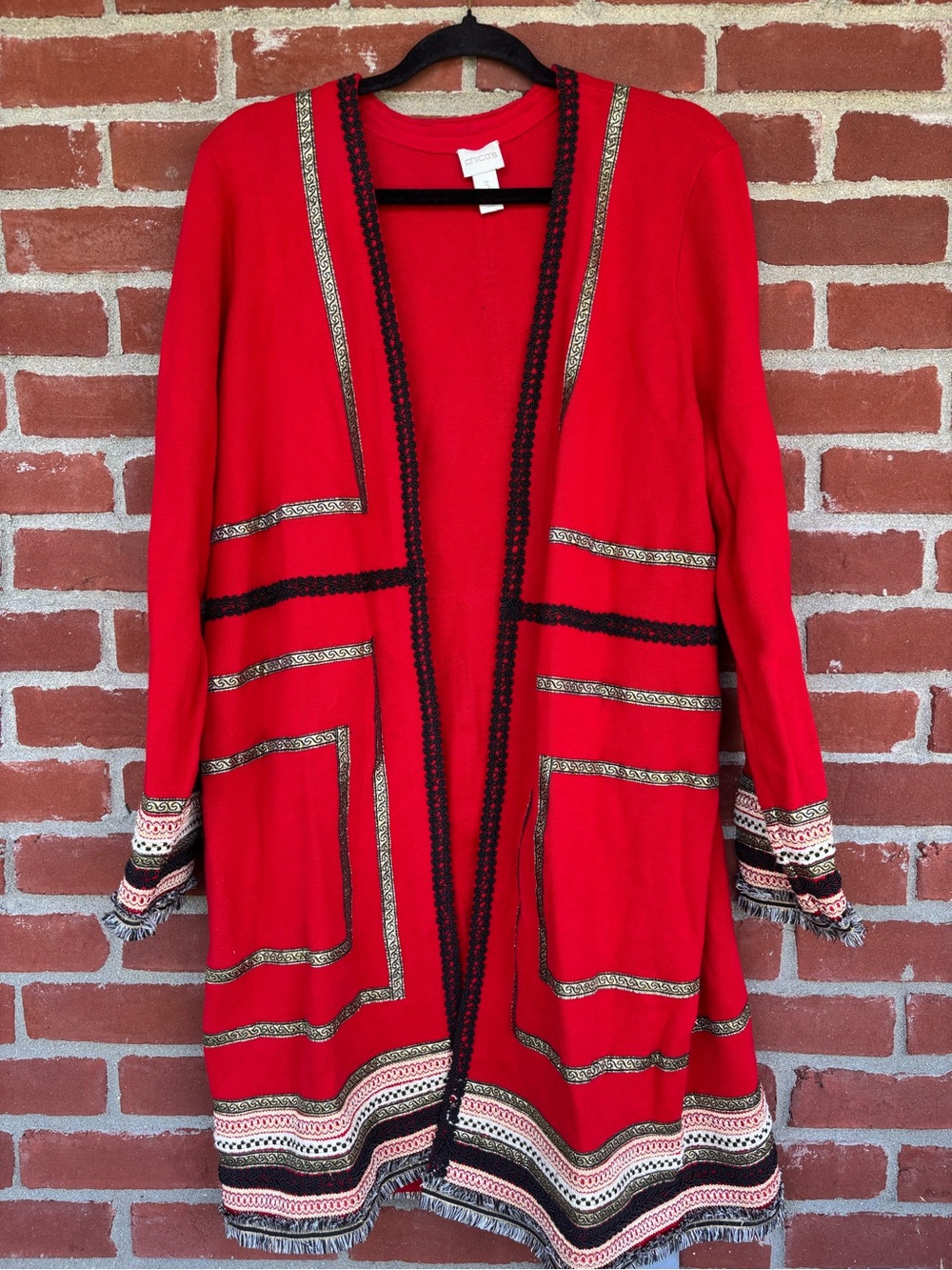 Chico's Drama Trim Reba Cardigan Sweater